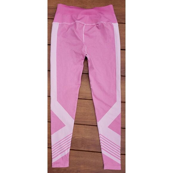 NWOT NUX PINK TWO TONED COMPRESSION HIGH WAISTED LEGGINGS SIZE LARGE - Picture 4 of 7